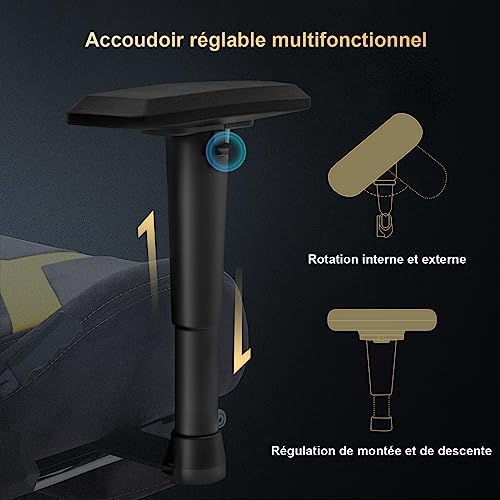 Chaise Gaming STARUZI avec Repose-Pieds et Support Lombaire Ergonomique