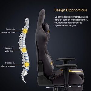 Chaise Gaming STARUZI avec Repose-Pieds et Support Lombaire Ergonomique