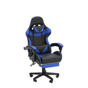 Chaise Gaming Soontrans Ergonomique avec Massage et Repose-pied – Bleu