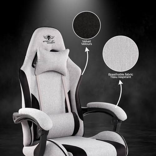 Chaise Gaming Spirit Of Gamer Arena, tissu micro-fibre, dossier inclinable, 100kg