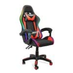 Chaise Gaming Todeco Rouge avec Massage et Lumière LED, Ergonomique
