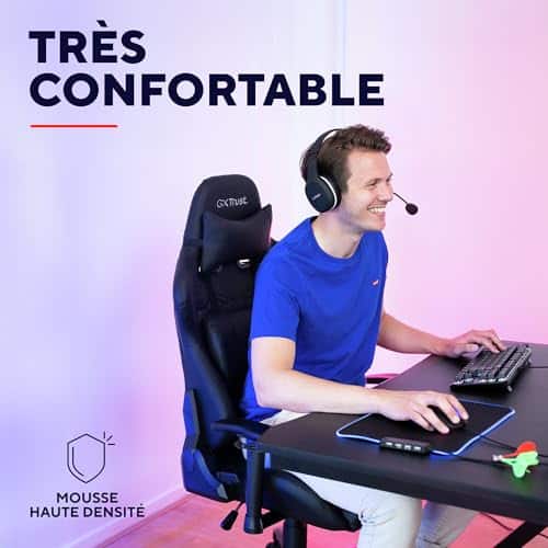 Chaise Gaming Trust GXT 708 Resto avec Dossier Réglable et Pivotement 360°