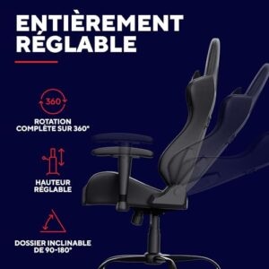 Chaise Gaming Trust GXT 708 Resto avec Dossier Réglable et Pivotement 360°