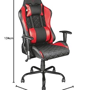 Chaise Gaming Trust Gaming GXT 707R – Fauteuil Bureau Pivotant 360° Rouge