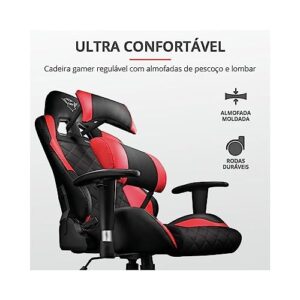 Chaise Gaming Trust Gaming GXT 707R – Fauteuil Bureau Pivotant 360° Rouge