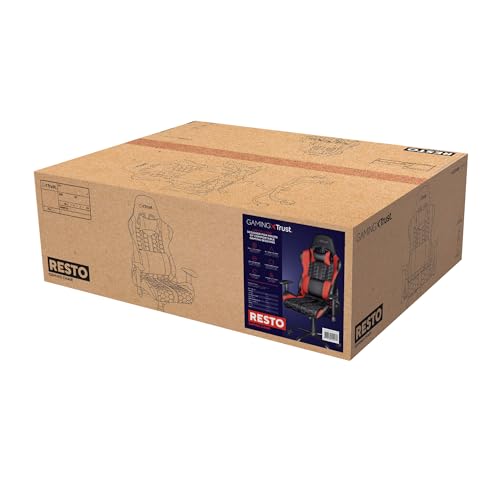 Chaise Gaming Trust Gaming GXT 708R – Dossier Réglable, Pivot 360° – Rouge