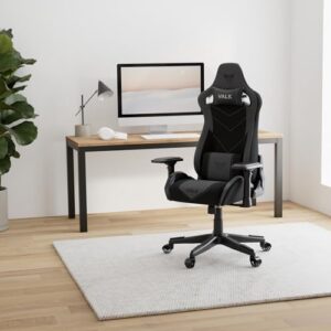 Chaise Gaming VALK Gaia Tissu Respirant, Ergonomique, Accoudoirs 4D, Onyx Noir