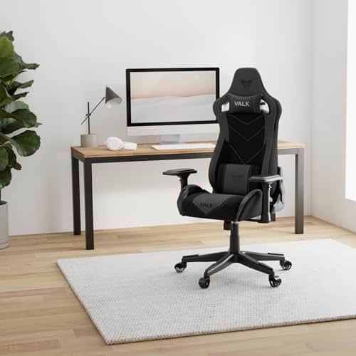 Chaise Gaming VALK Gaia Tissu Respirant, Ergonomique, Accoudoirs 4D, Onyx Noir