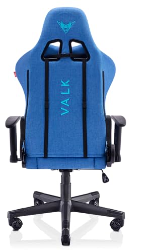 Chaise Gaming VALK Nyx en Tissu Respirant Bleue avec Accoudoirs 2D