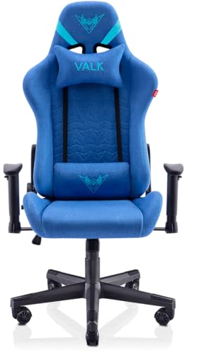 Chaise Gaming VALK Nyx en Tissu Respirant Bleue avec Accoudoirs 2D