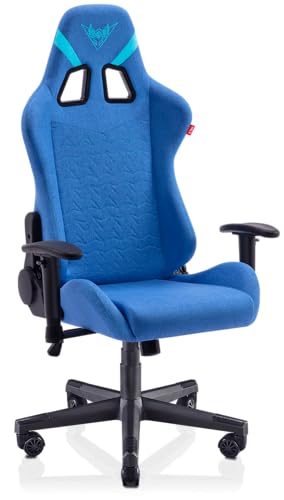 Chaise Gaming VALK Nyx en Tissu Respirant Bleue avec Accoudoirs 2D