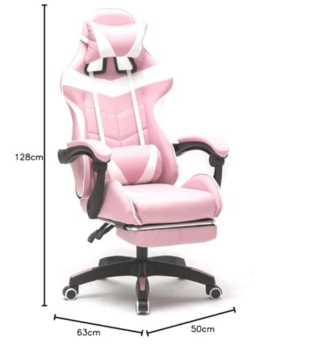 Chaise Gaming VDD Cyclone Blanc avec Repose Pieds pour Adolescents