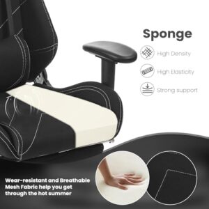Chaise Gaming WOLTU Ergonomique et Respirante avec Repose-Pieds – Noir