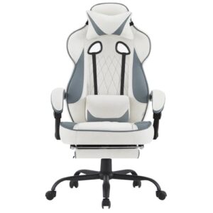 Chaise Gaming WOLTU GS03bws Ergonomique et Respirante pour Joueurs, Bleu et Blanc