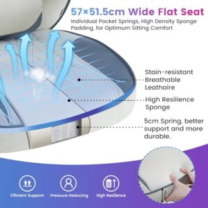 Chaise Gaming WOLTU GS03bws Ergonomique et Respirante pour Joueurs, Bleu et Blanc