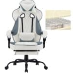 Chaise Gaming WOLTU GS03bws Ergonomique et Respirante pour Joueurs, Bleu et Blanc