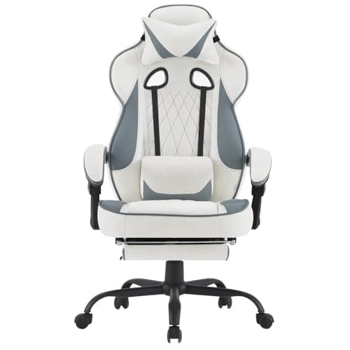 Chaise Gaming WOLTU GS03bws Ergonomique et Respirante pour Joueurs, Bleu et Blanc