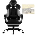 Chaise Gaming WOLTU GS04szg Ergonomique Noir+Gris pour Joueurs et Bureau