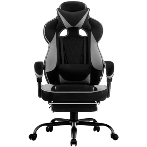 Chaise Gaming WOLTU GS04szg Ergonomique Noir+Gris pour Joueurs et Bureau