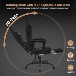 Chaise Gaming WOLTU GS07sz Massante avec Repose-Pieds et Soutien Lombaire
