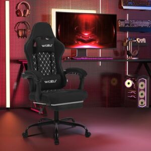 Chaise Gaming WOLTU GS07sz Massante avec Repose-Pieds et Soutien Lombaire