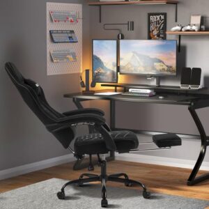 Chaise Gaming WOLTU GS07sz Massante avec Repose-Pieds et Soutien Lombaire