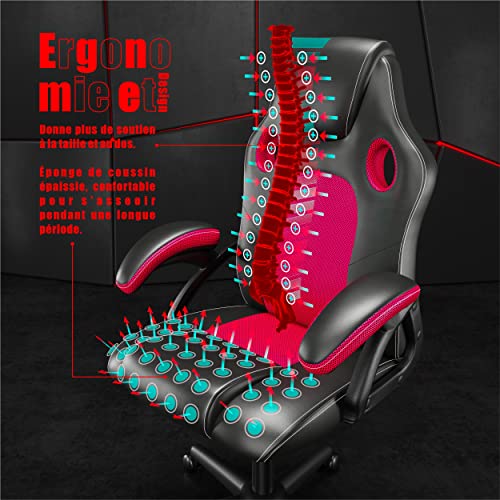 Chaise Play Haha 6056 en Simili Cuir Rouge – Confort et Style