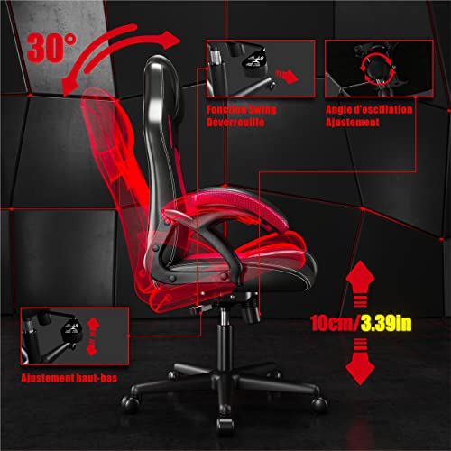 Chaise Play Haha 6056 en Simili Cuir Rouge – Confort et Style