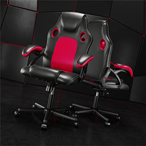 Chaise Play Haha 6056 en Simili Cuir Rouge – Confort et Style