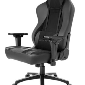 Chaise de Bureau AKRacing Obsidian en Similicuir PU Noir, Garantie 5 Ans