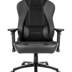 Chaise de Bureau AKRacing Obsidian en Similicuir PU Noir, Garantie 5 Ans