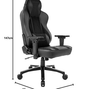 Chaise de Bureau AKRacing Obsidian en Similicuir PU Noir, Garantie 5 Ans
