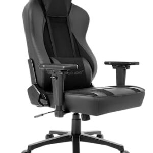 Chaise de Bureau AKRacing Obsidian en Similicuir PU Noir, Garantie 5 Ans
