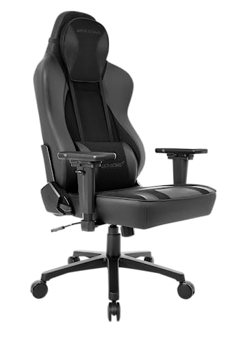 Chaise de Bureau AKRacing Obsidian en Similicuir PU Noir, Garantie 5 Ans