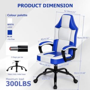 Chaise de Bureau Enfant Bleu Fruyyzl – Chaise Gaming Réglable en Hauteur