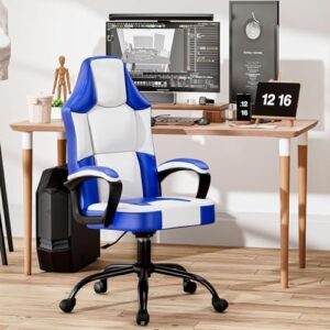 Chaise de Bureau Enfant Bleu Fruyyzl – Chaise Gaming Réglable en Hauteur