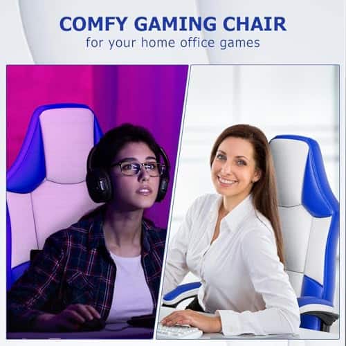 Chaise de Bureau Enfant Bleu Fruyyzl – Chaise Gaming Réglable en Hauteur