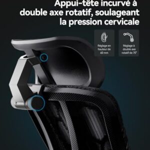 Chaise de Bureau Ergonomique AutoFull G5 avec Support Lombaire et Repose-Pieds