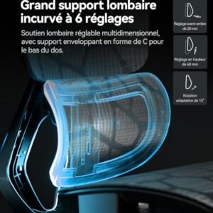 Chaise de Bureau Ergonomique AutoFull G5 avec Support Lombaire et Repose-Pieds
