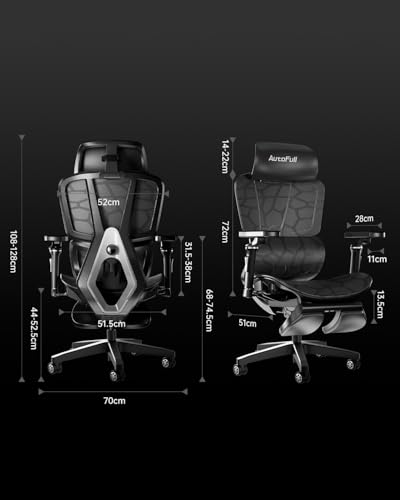 Chaise de Bureau Ergonomique AutoFull G5 avec Support Lombaire et Repose-Pieds