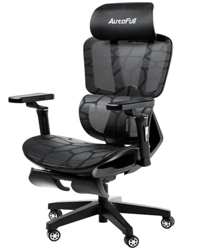 Chaise de Bureau Ergonomique AutoFull G5 avec Support Lombaire et Repose-Pieds