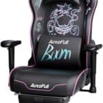 Chaise de Bureau Ergonomique AutoFull Graffiti avec Repose-Pieds et Soutien Lombaire Violet