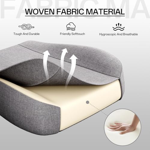 Chaise de Bureau Ergonomique Bigzzia en Tissu Gris avec Accoudoirs 3D