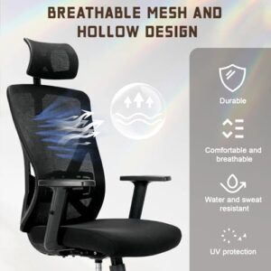 Chaise de Bureau Ergonomique Durrafy avec Roullettes et Appuie-Tête Ajustable