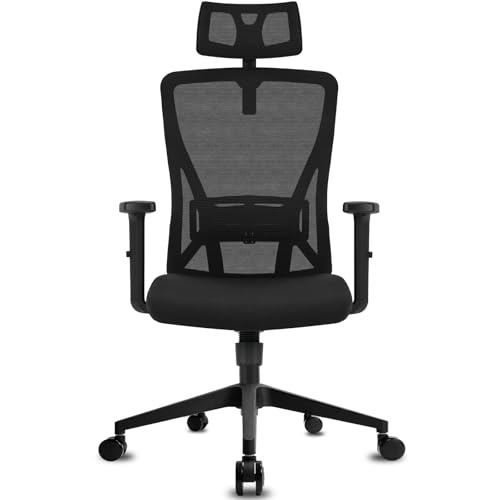 Chaise de Bureau Ergonomique Durrafy avec Roullettes et Appuie-Tête Ajustable