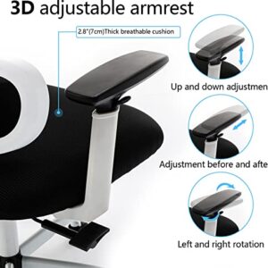 Chaise de Bureau Ergonomique KERDOM avec Support Lombaire et Appuie-tête réglable