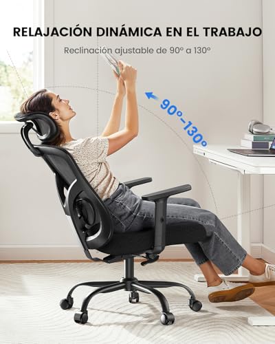 Chaise de Bureau Ergonomique NOBLEWELL avec Support Lombaire et Accoudoirs Réglables