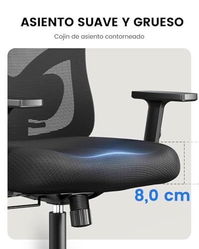Chaise de Bureau Ergonomique NOBLEWELL avec Support Lombaire et Accoudoirs Réglables
