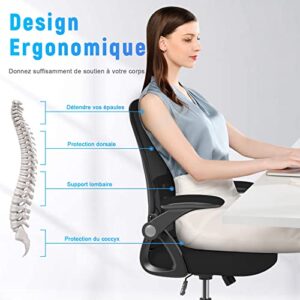 Chaise de Bureau Ergonomique Naspaluro LK111 avec Accoudoirs Réglables et Dossier Inclinable