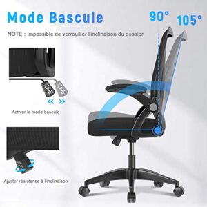Chaise de Bureau Ergonomique Naspaluro LK111 avec Accoudoirs Réglables et Dossier Inclinable